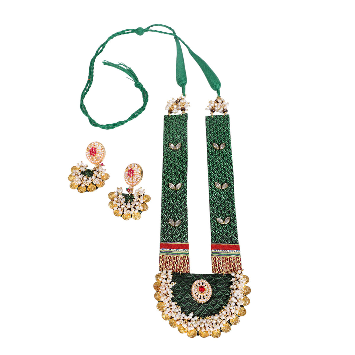 Emerald Khun Pearl Pendant Set
