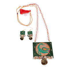 Emerald Plume Necklace Set