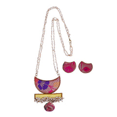 Paithani Fabric Jewelry Set