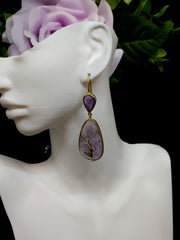 Lovely Amethyst Earring in Gold Plating