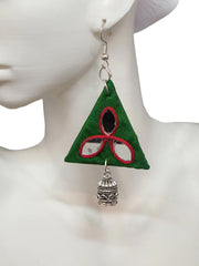 Simple Green Triangle Earrings