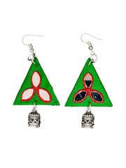 Simple Green Triangle Earrings