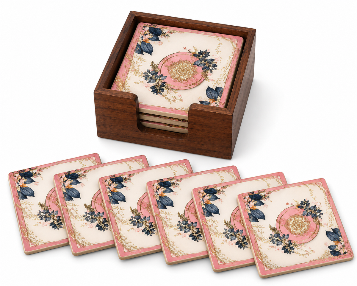 Rosette Luxe Coaster - Set of 6