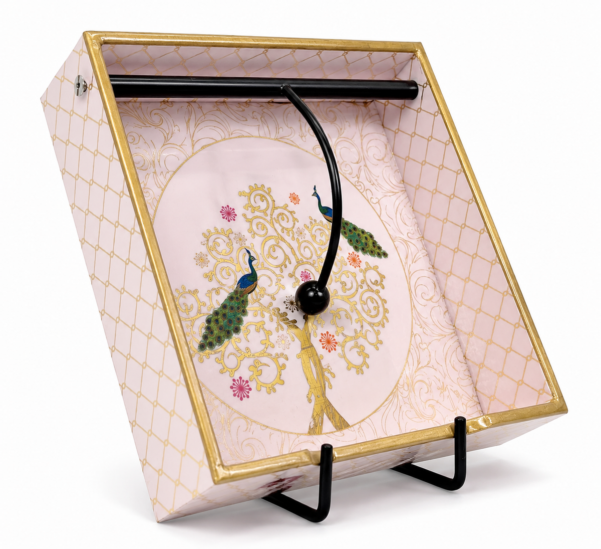 Peacock Filigree Serviette Tray