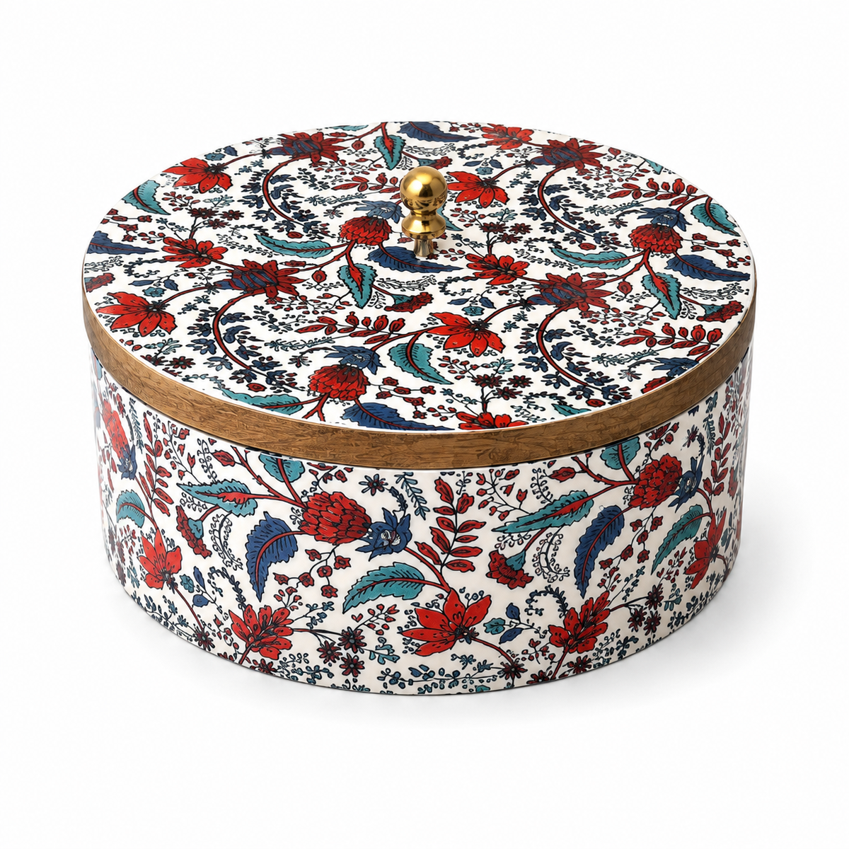 Crimson Garden Round Serving Casserole with Lid