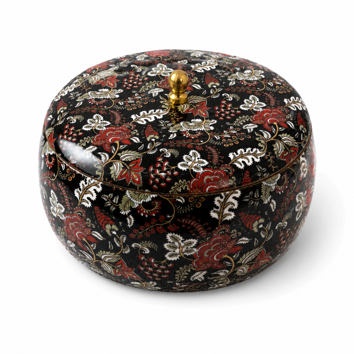 Midnight Bloom Oval Serving Casserole with Lid