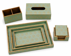 Sage Green Tree Luxe Desk & Home Organiser Collection | 6-Piece Wooden Gift Set