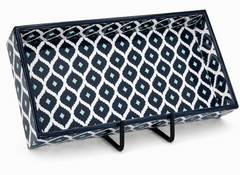 Midnight Ikat Luxe Rectangular Serving Tray