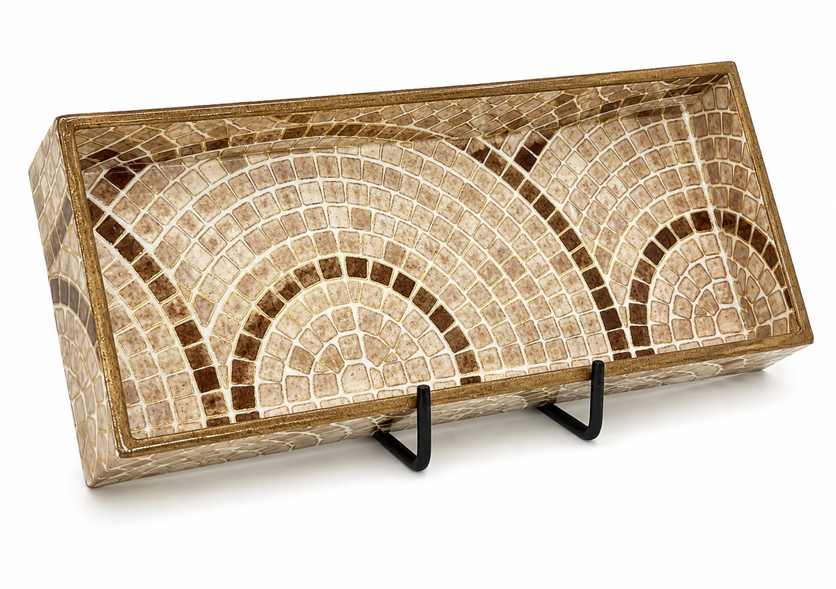 Mosaic Arc Luxe Rectangular Serving Tray