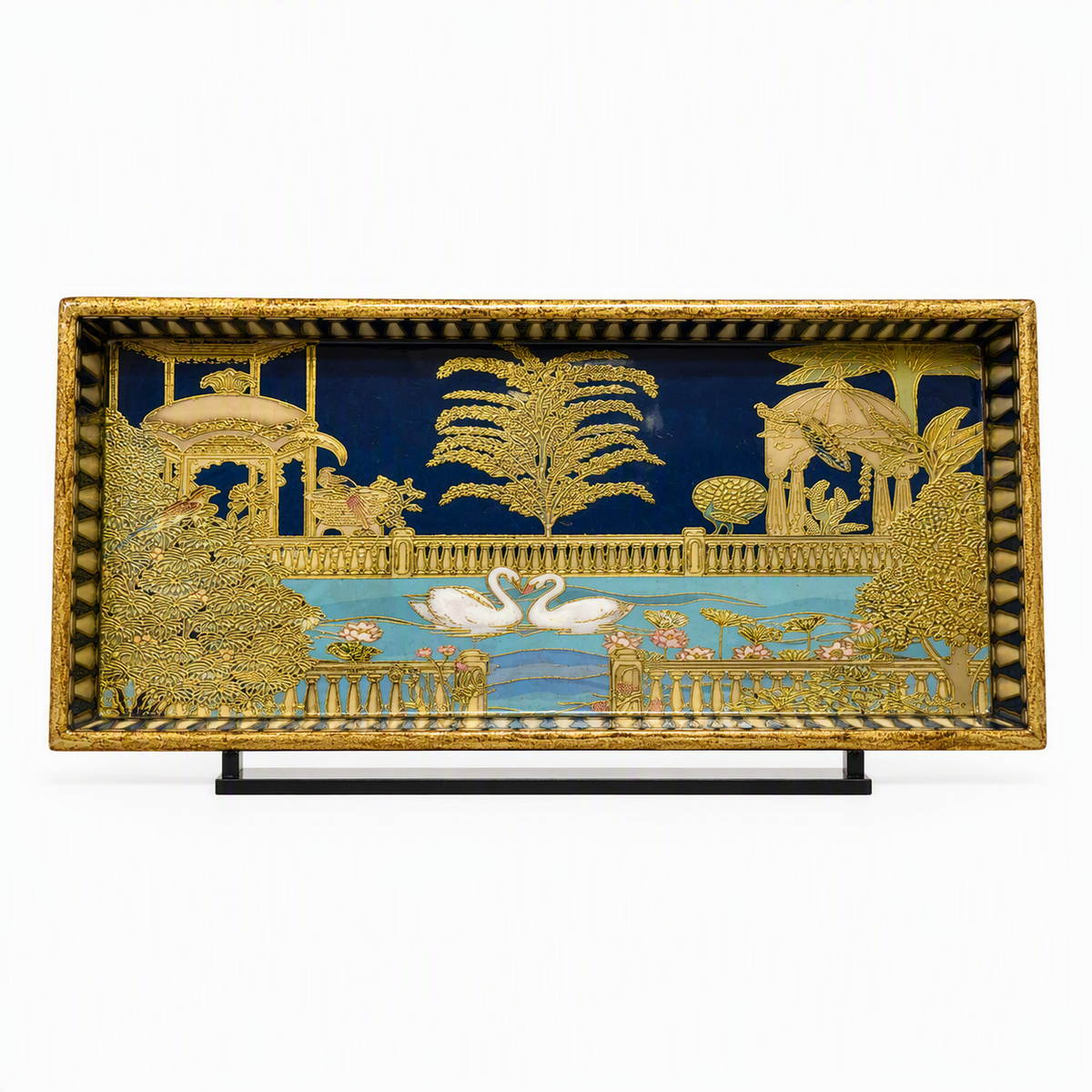 Royal Swan Garden Luxe Rectangular Serving Tray