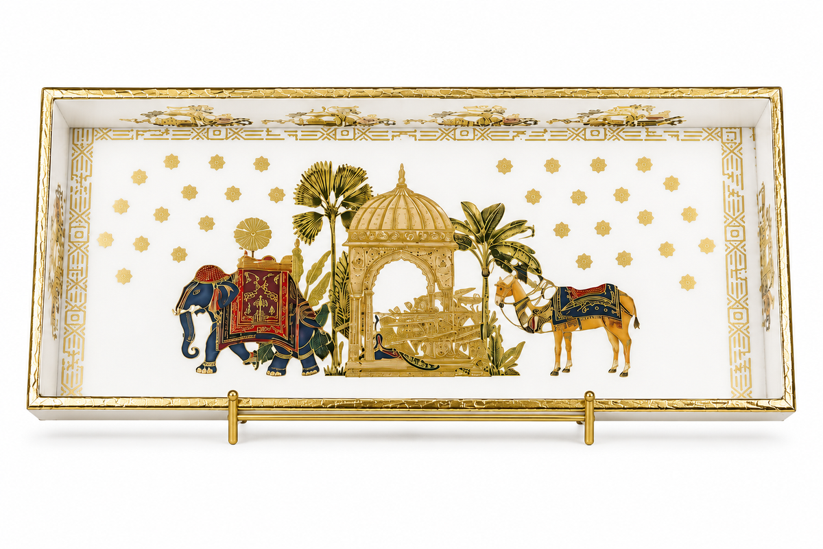 Royal Elephant Pavilion Luxe Rectangular Serving Tray