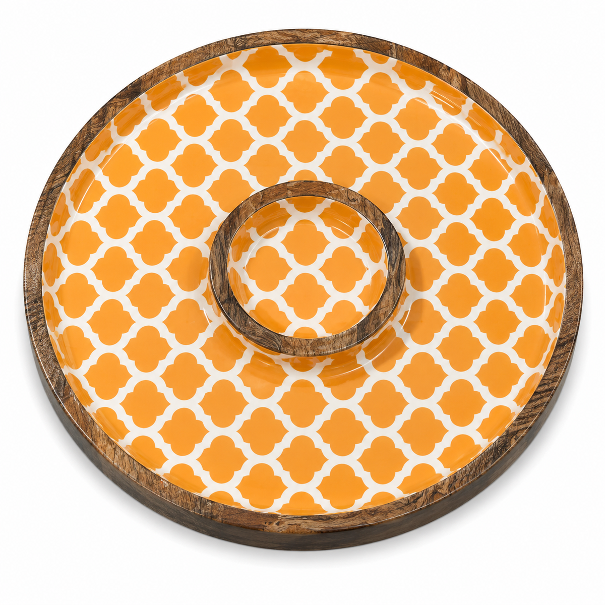 Sunlit Trellis Round Chip & Dip Serving Platter
