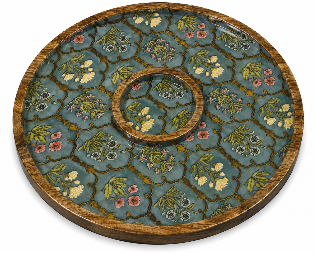 Sage Meadow Round Chip & Dip Serving Platter