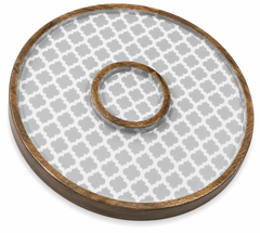 Silverstone Trellis Round Chip & Dip Serving Platter