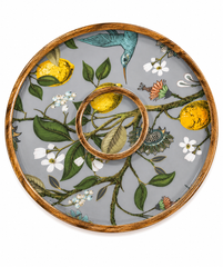 Citrus Songbird Round Chip & Dip Serving Platter