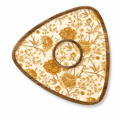 Gold Meadow Bloom Triangle Chip & Dip Platter