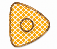 Yellow Trellis Triangle Chip & Dip Platter