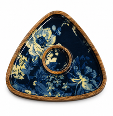 Midnight Bloom Triangle Chip & Dip Platter