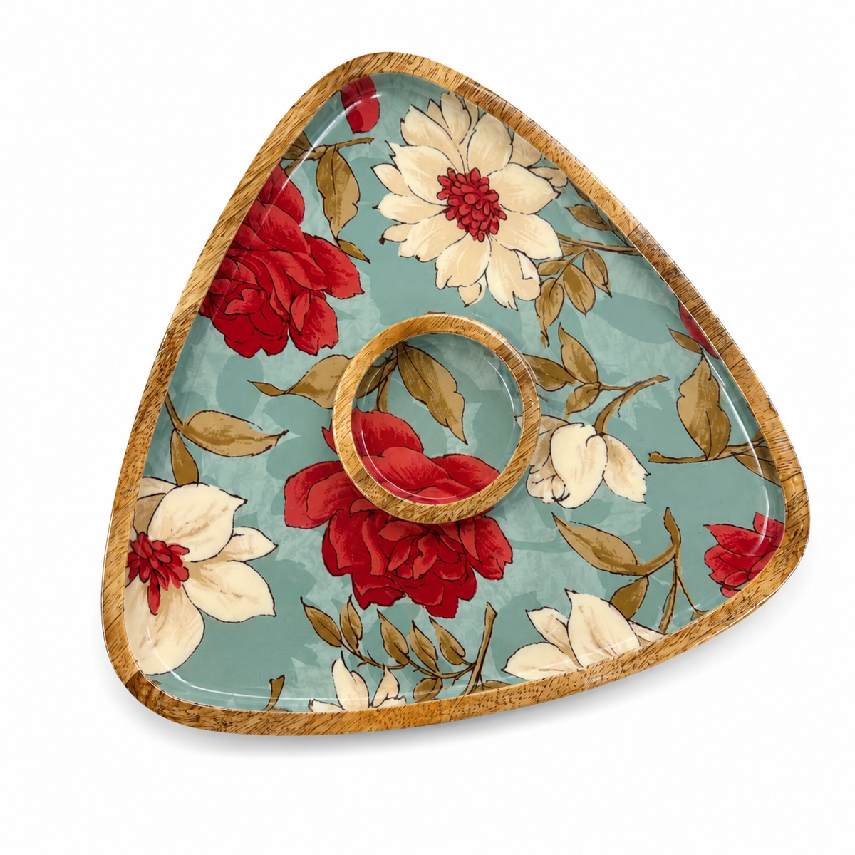 Vintage Blossom Triangle Chip & Dip Platter