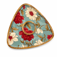 Vintage Blossom Triangle Chip & Dip Platter