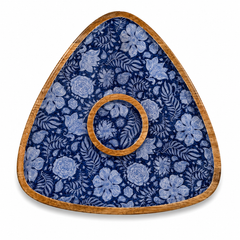 Midnight Botanical Triangle Chip & Dip Platter