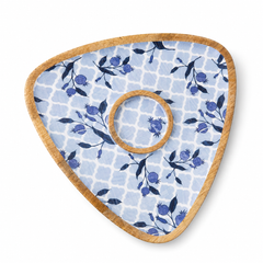 Indigo Pomegranate Triangular Chip & Dip Platter