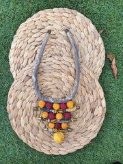 Multicolour Fabric Statement Necklace