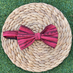 Charismatic Men's Red Battik Cotton Bow Tie