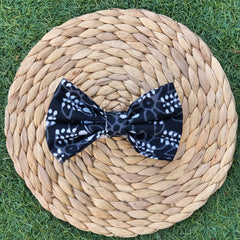 Elegant Men's Black with White Dot Cotton Bow Tie