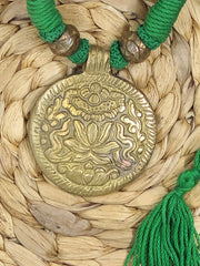 Gold Pendant thread Necklace
