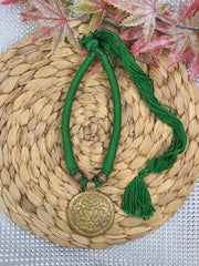 Gold Pendant thread Necklace