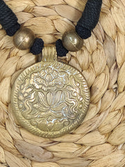 Gold Pendant thread Necklace