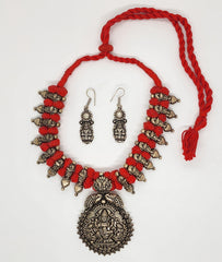 Ladies Oxidized Necklace Circular