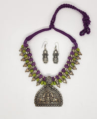 Ladies Oxidized Necklace Semi-Circular
