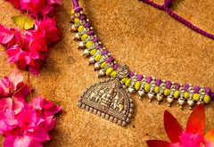 Ladies Oxidized Necklace Semi-Circular