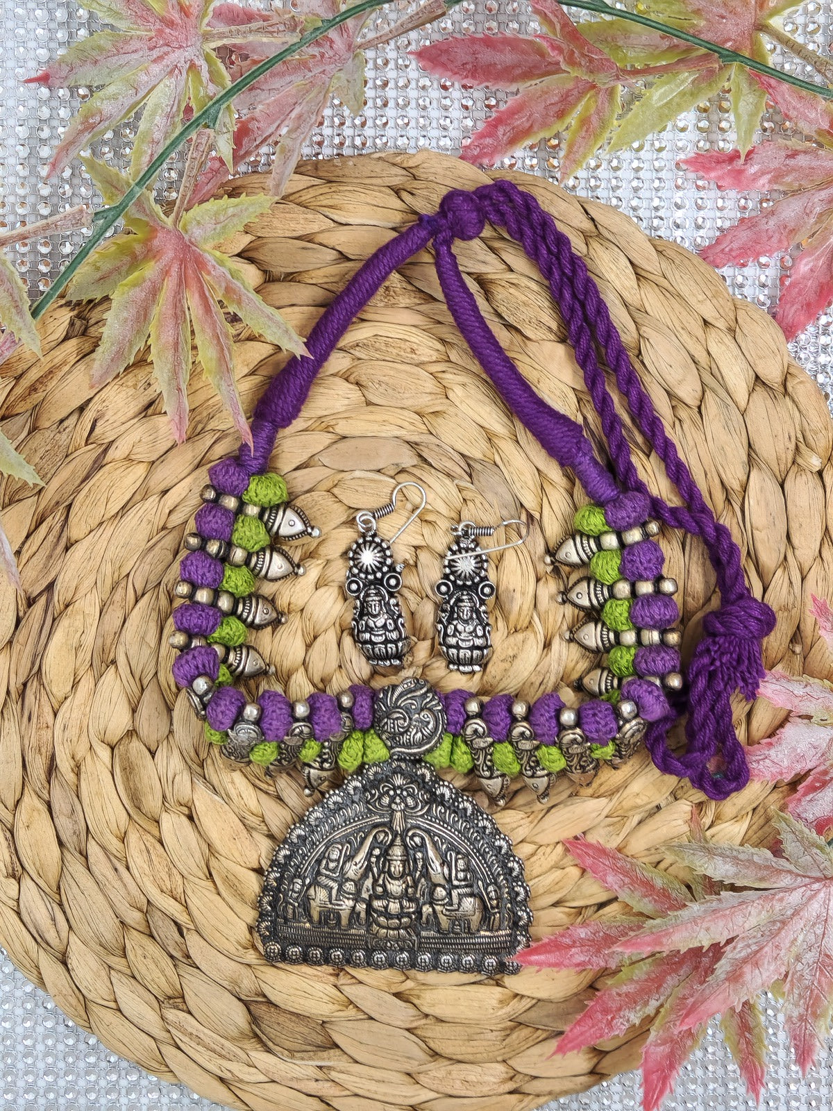 Ladies Oxidized Necklace Semi-Circular