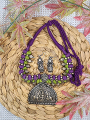 Ladies Oxidized Necklace Semi-Circular