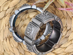 Silver Bracelet with Square Motif