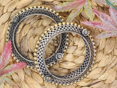 Silver Toned Bracelet with Gold Bead Lining
