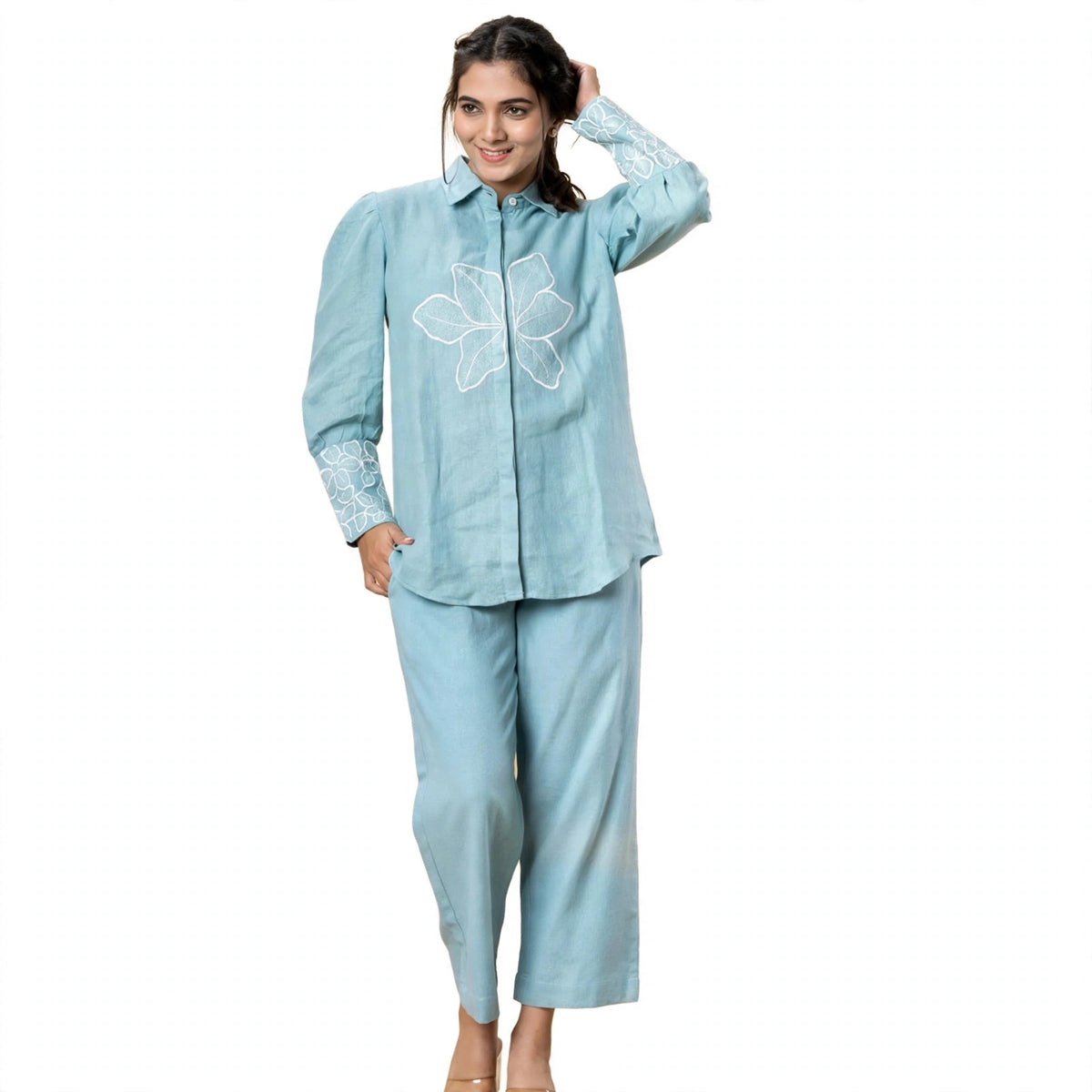 Charming Matching Light Blue Co-Ords Set