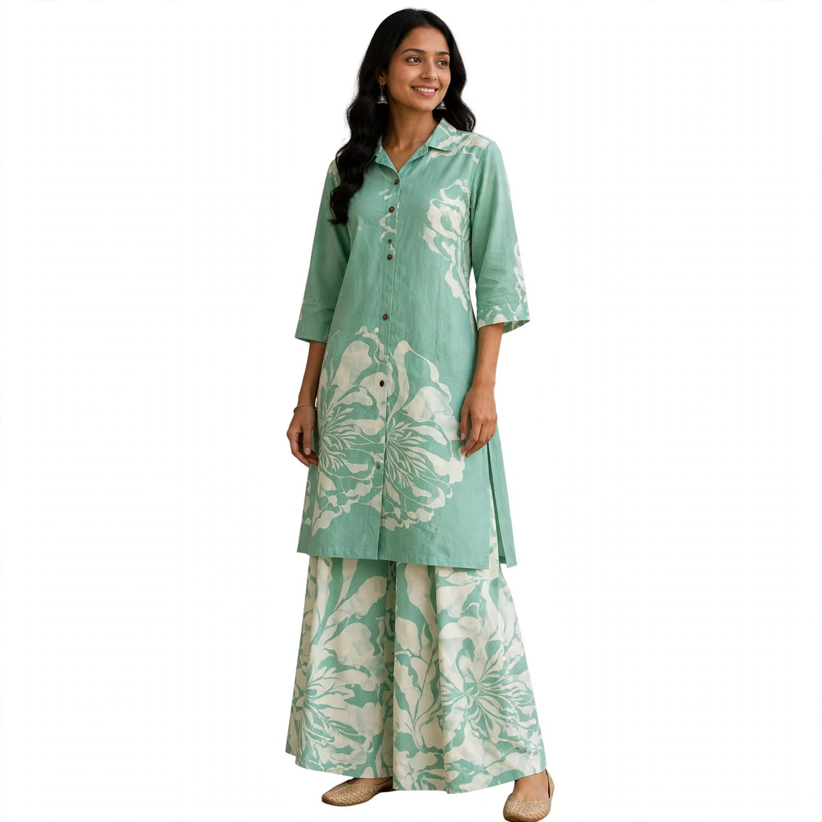 Fresh Charming Sea Green Kurta Set