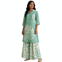 Fresh Charming Sea Green Kurta Set