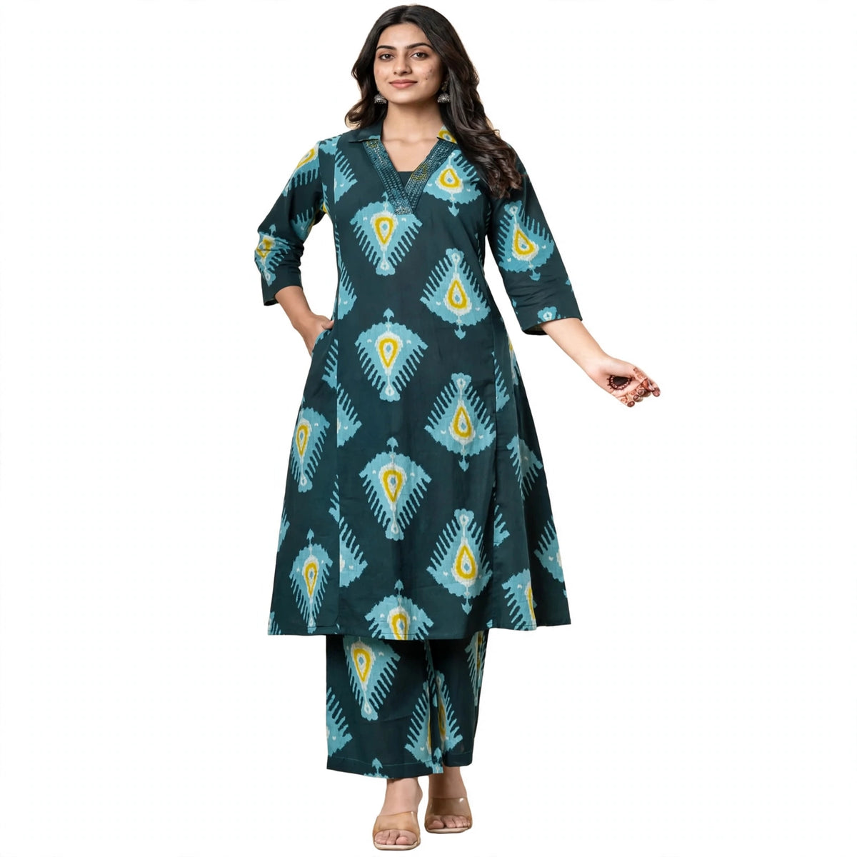 Chic Dark and Light Blue Kurta Outfit