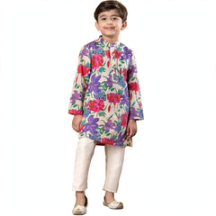 Floral Sibling Twinning Set Vibrant Kurta & Sharara Outfit for Boys and Girls