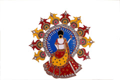 Acrylic Rangoli with Traditional Lady Design – Multicolour