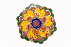 Acrylic Rangoli – Yellow Flower Decorative Festival Floor Art